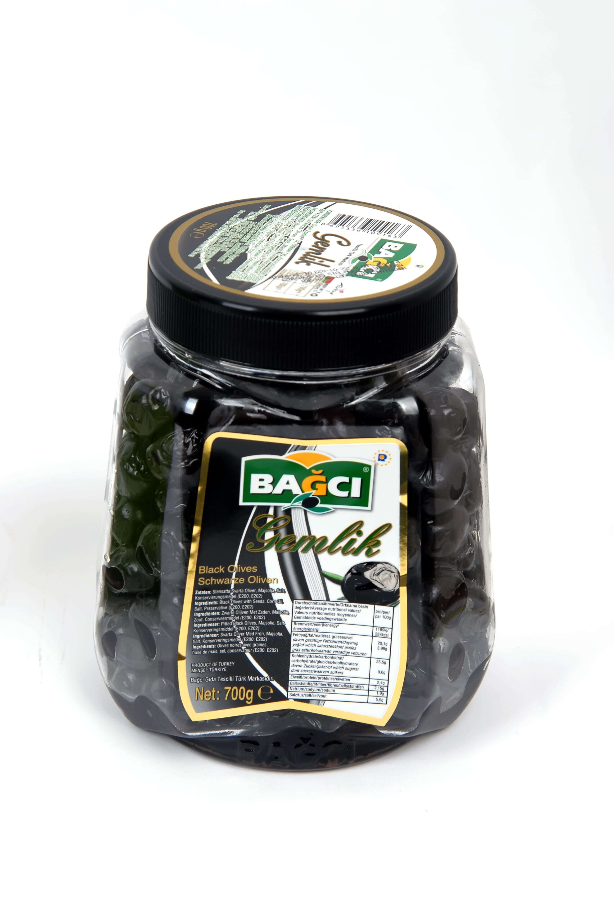BAGCI SCHWAR. OLIVEN 700G PET