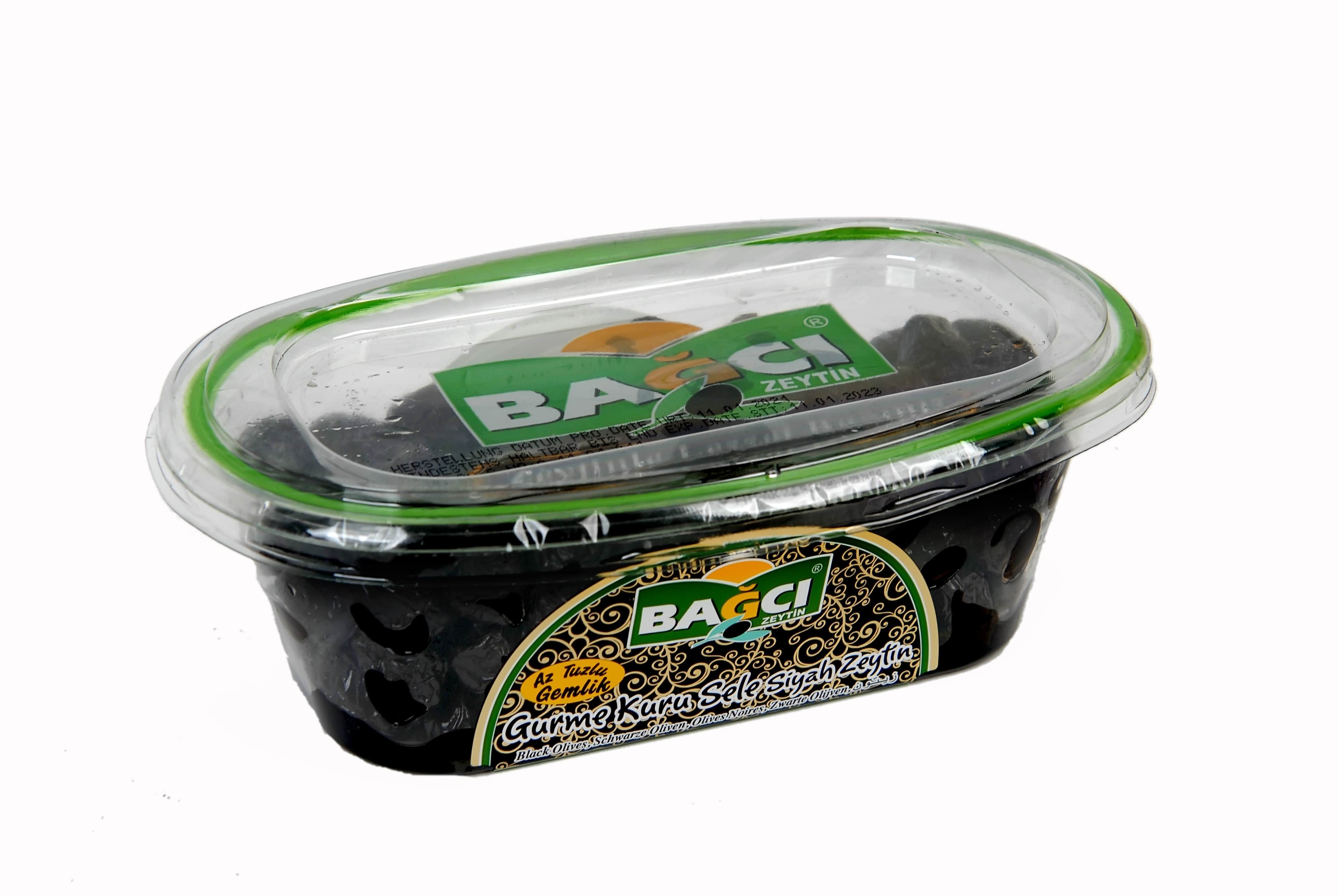 BAGCI SELE SCHWAR. OLIVEN 400G OVALE SCHALE