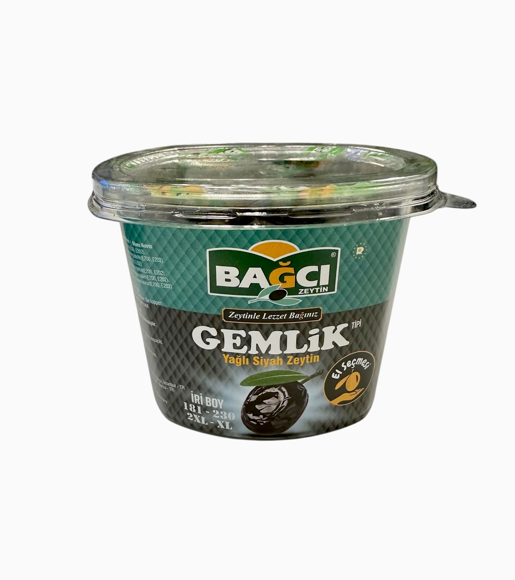 BAGCI SCHWAR. OLIVEN HAND SORT. 400G RUNDE SCHALE